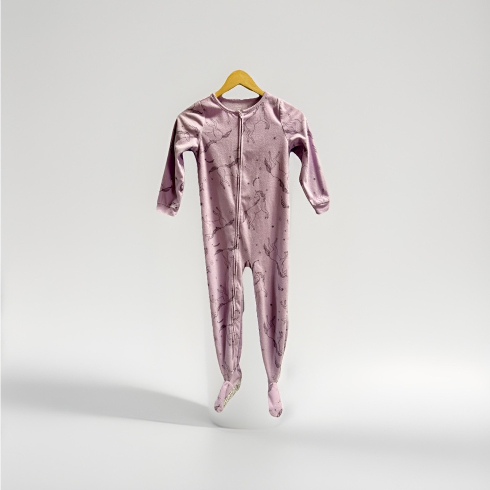 Carter's Unicorn Lavender Fleece One Piece Footie Sleeper Girls 7